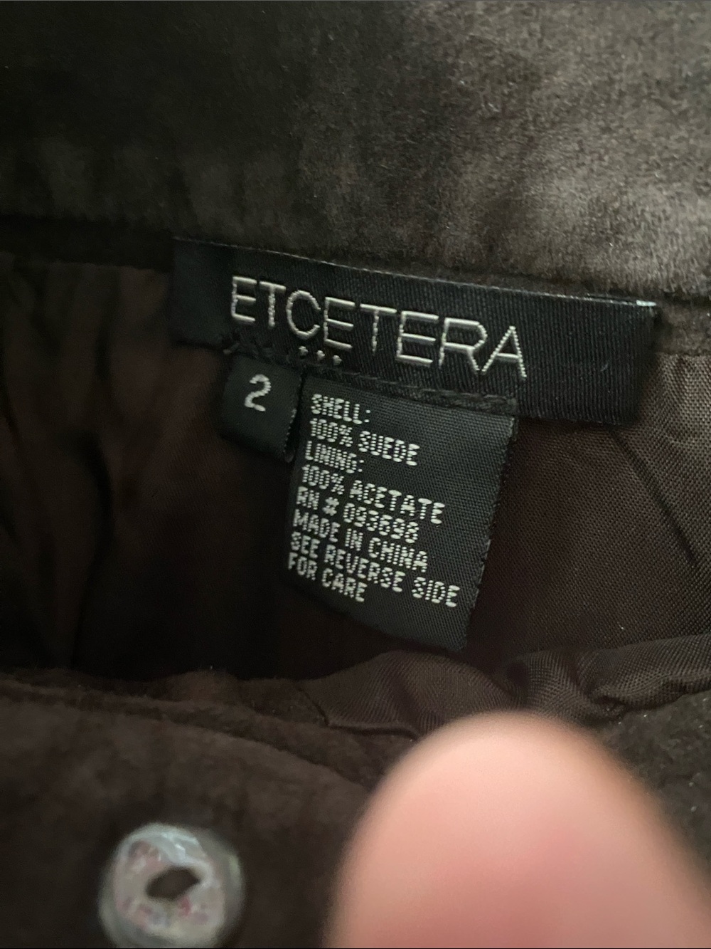 ETCETERA 2-pair size 2 pants. One suede other velvet - Picture 3 of 6